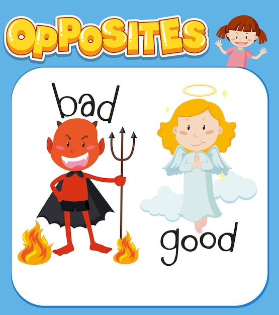 Opposite words for bad and good