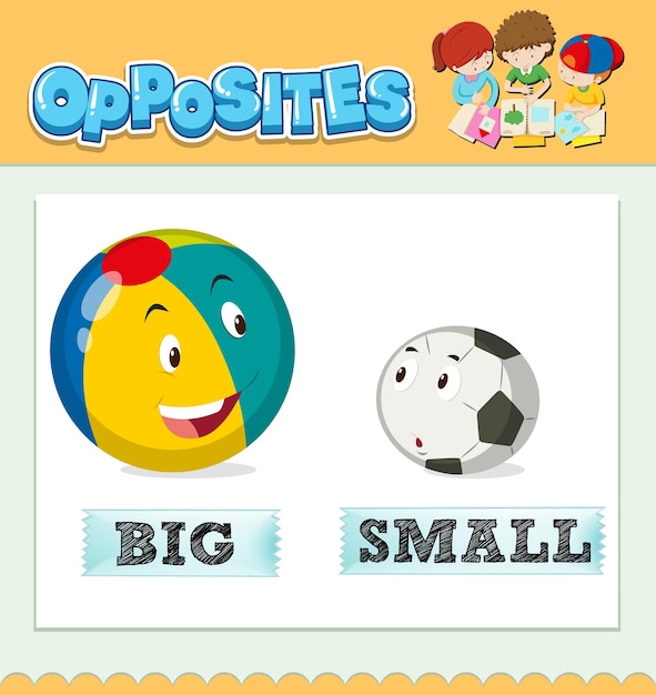 Opposite words for big and small