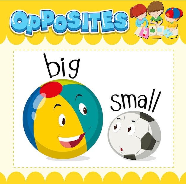 Free vector opposite words for big and small