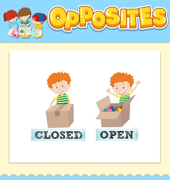 Opposite words for closed and open