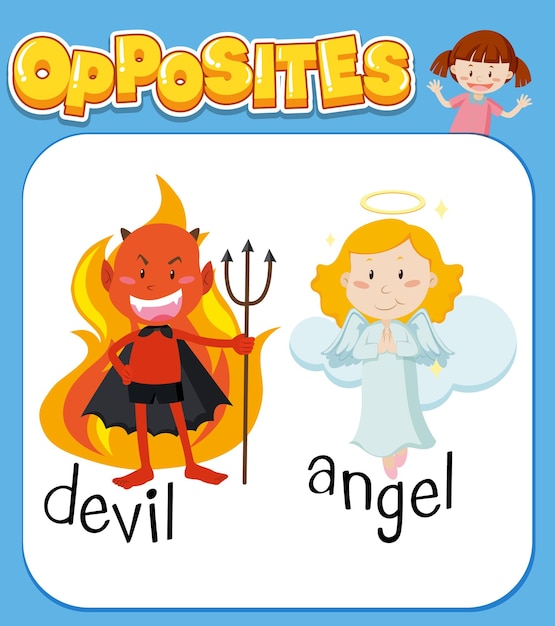 Opposite words for devil and angel