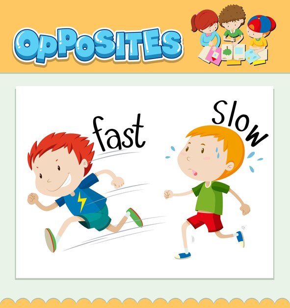 Opposite words for fast and slow