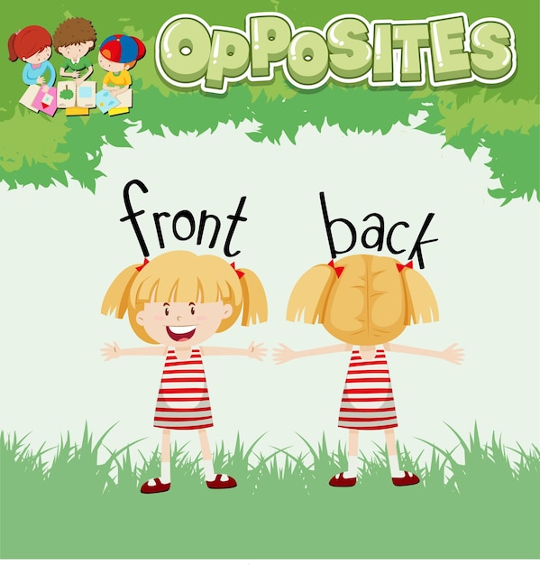 Free vector opposite words for front and back