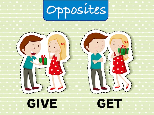 Opposite words for give and get