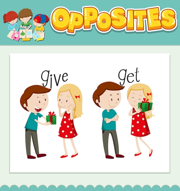 Opposite words for give and get