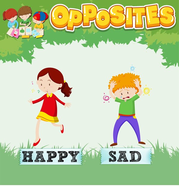 Opposite words for happy and sad