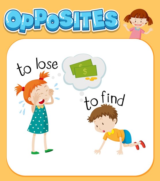 Opposite words for to lose and to find