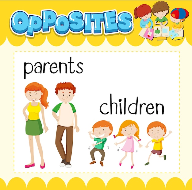 Opposite words for parents and children