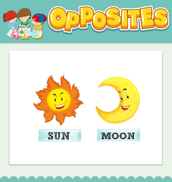 Opposite words for sun and moon