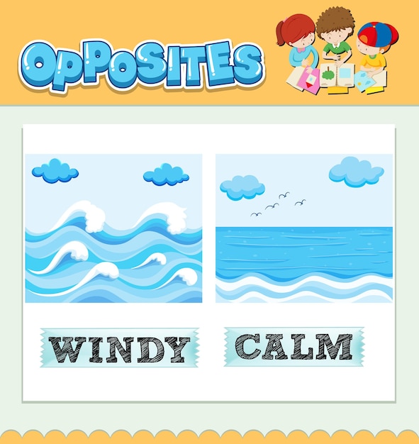 Opposite words for windy and calm