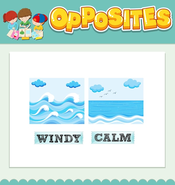 Opposite words for windy and calm