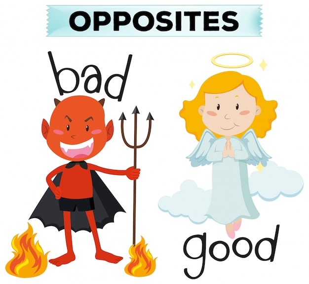 Free vector opposite words with bad and good illustration