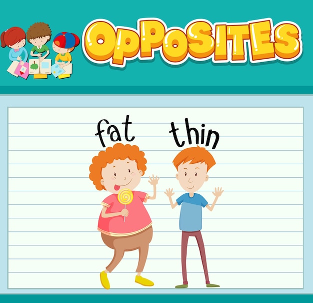 Free vector opposite words with pictures for kids