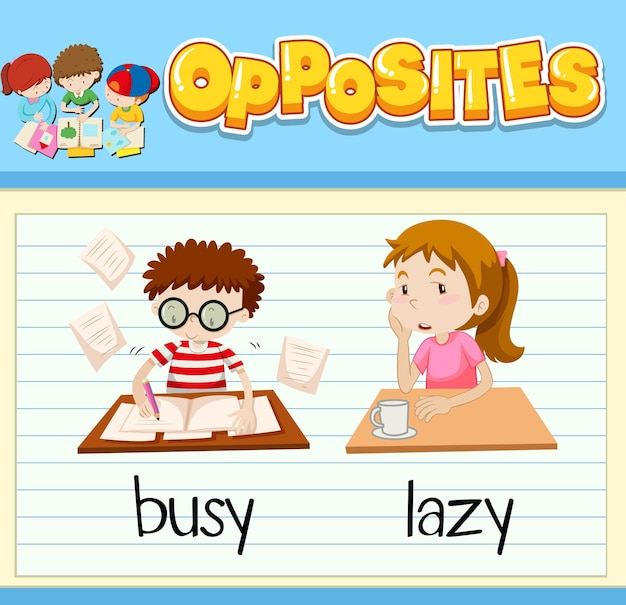 Opposite words with pictures for kids