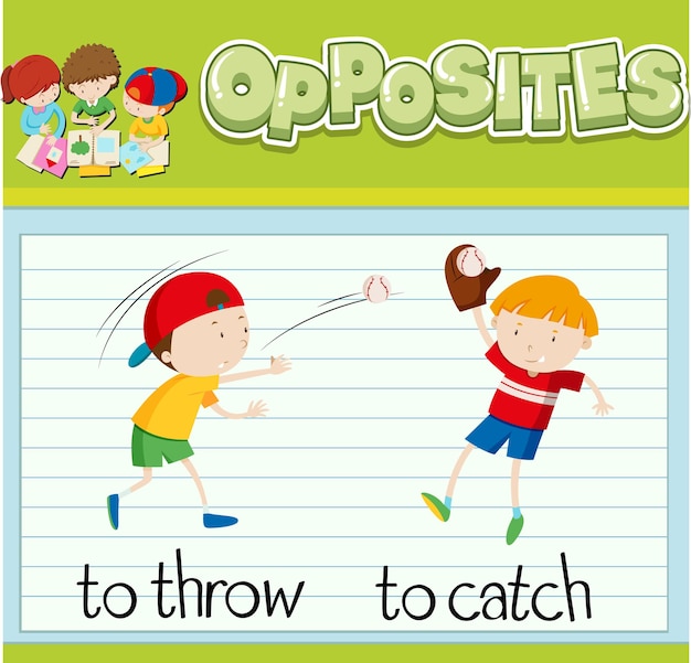 Free vector opposite words with pictures for kids