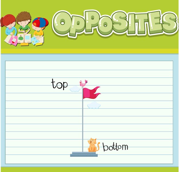 Opposite words with pictures for kids