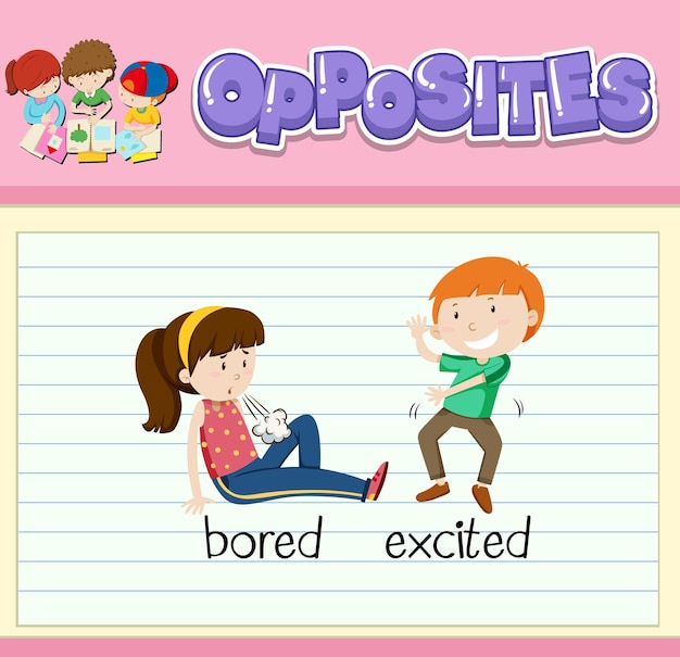 Opposite words with pictures for kids