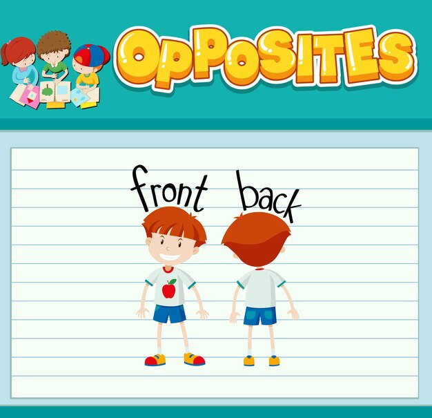 Free vector opposite words with pictures for kids