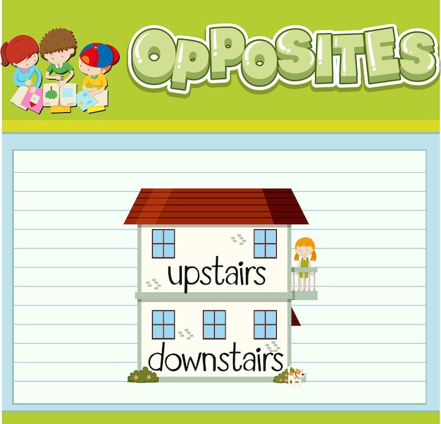 Opposite words with pictures for kids