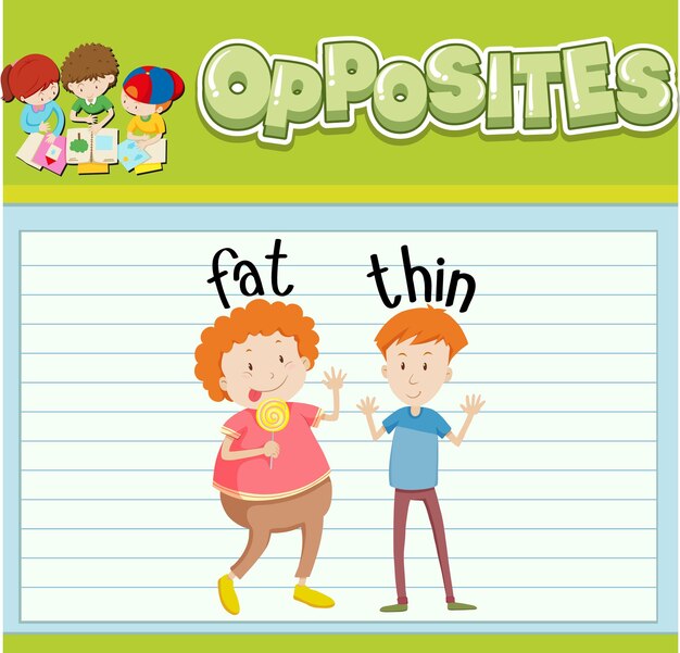 Opposite words with pictures for kids