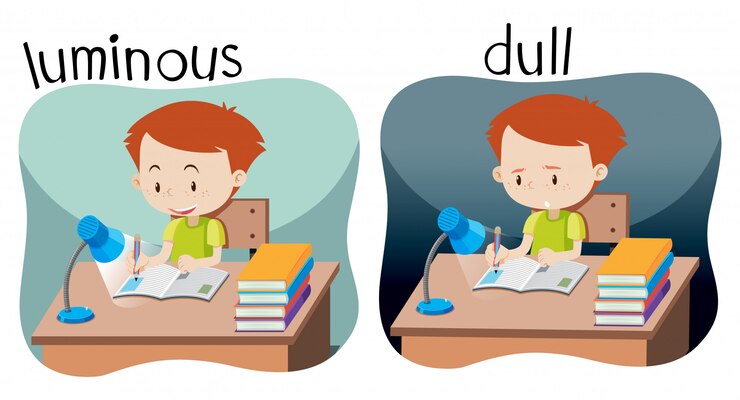 Free Vector opposites luminous and dull