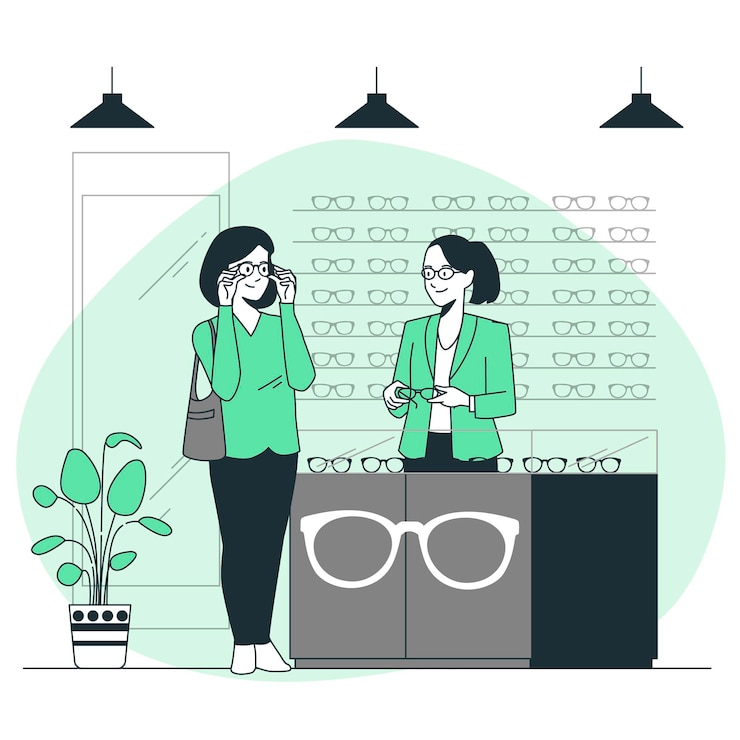 Free Vector optical shop concept illustration