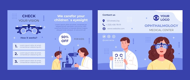 Free vector optometrist brochure template design