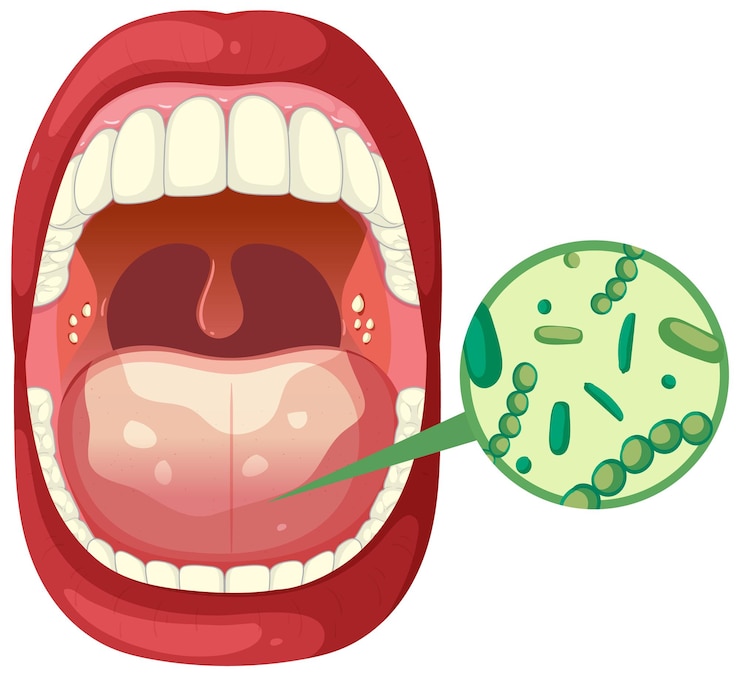 Free Vector oral health and bacteria illustration