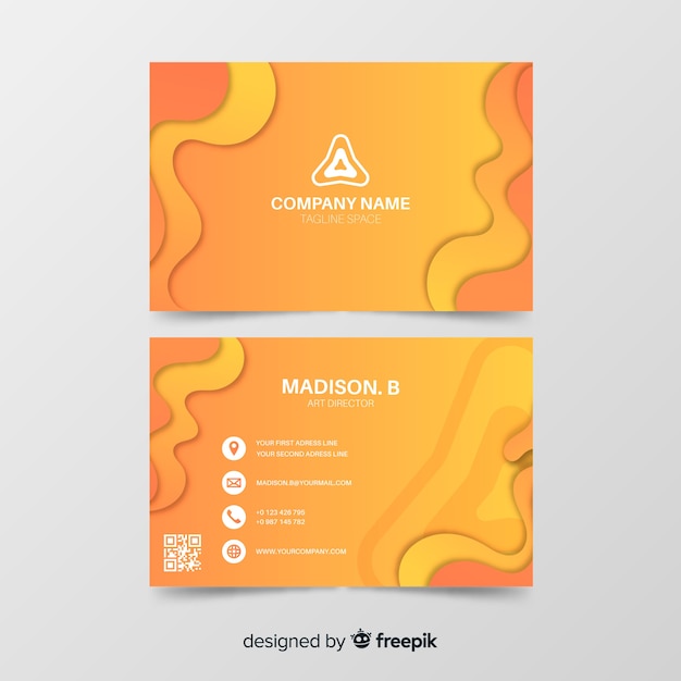 Free vector orange abstract business card template