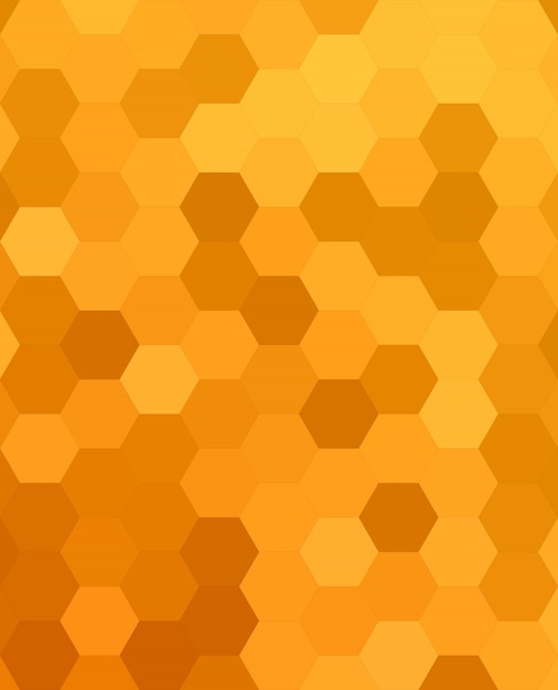 Free vector orange abstract hexagonal honey comb background