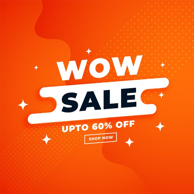 Orange attractive sale banner for online shopping