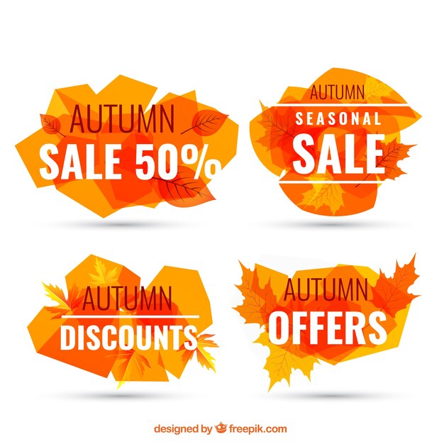 Orange autumn sale banners