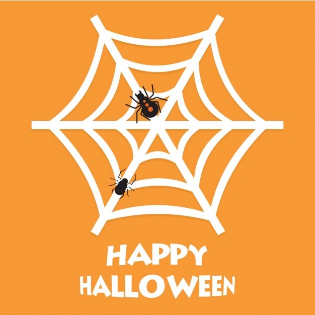 Vettore gratuito felice halloween spider net