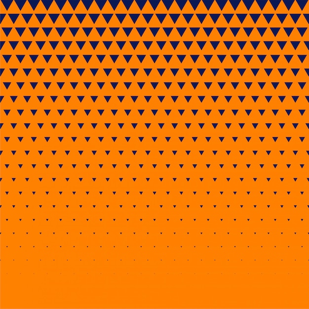 Orange background with dark blue triangle halftone