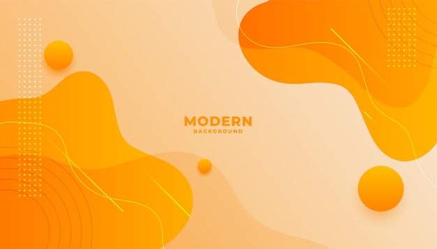 Free vector orange background with fluid gradient wavy shapes