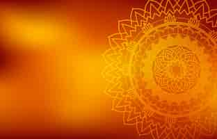 Free vector orange background with mandala