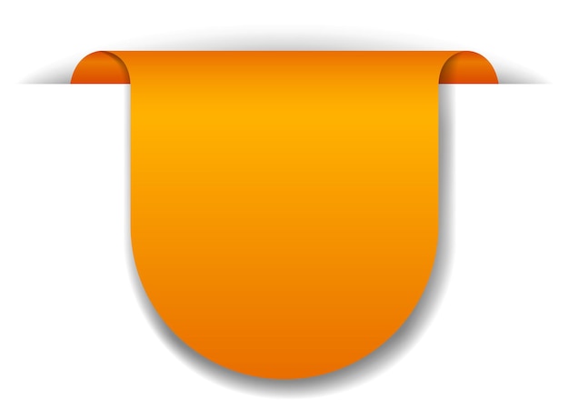 Progettazione di banner arancione su sfondo bianco