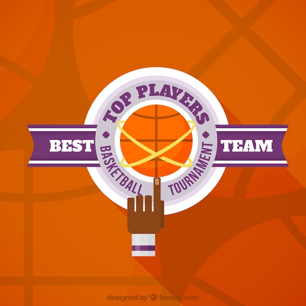 Free vector orange basketball background with purple details