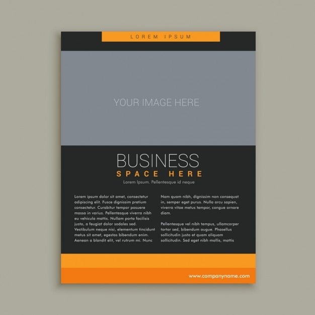 Free vector orange and black business brochure