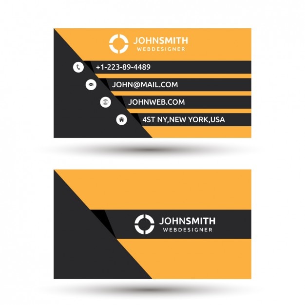 Free Vector Orange and black modern business card