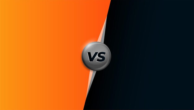 Orange and black versus vs banner design