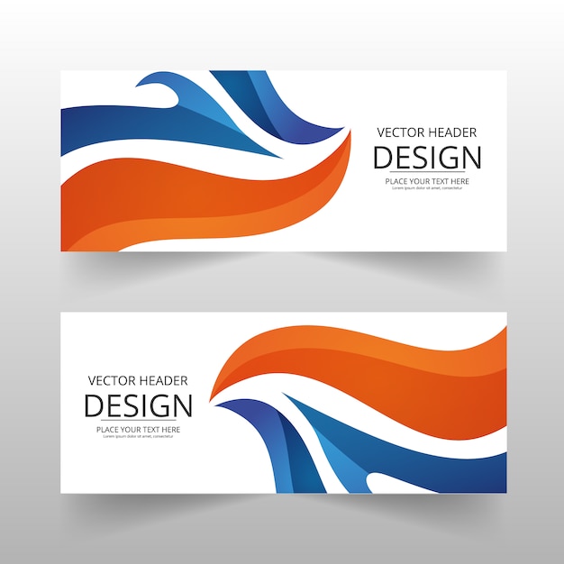 Free vector orange and blue abstract banner