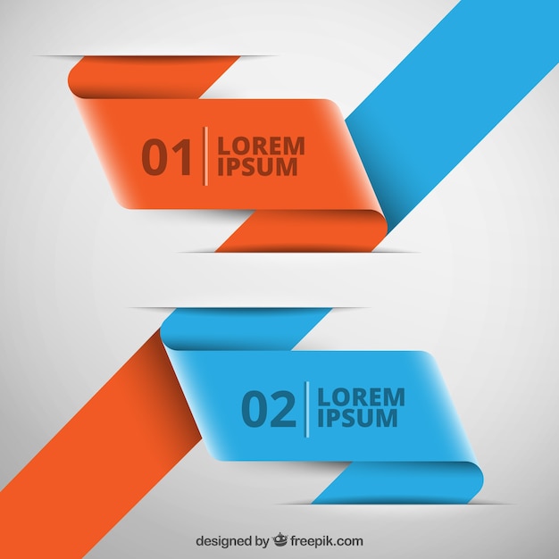 Free vector orange and blue banners