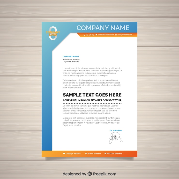 मुफ़्त वेक्टर orange and blue business document