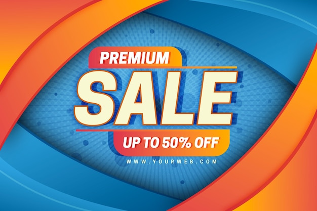 Orange and blue premium sale background