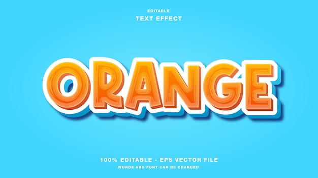 Orange blues 3d editable text effect