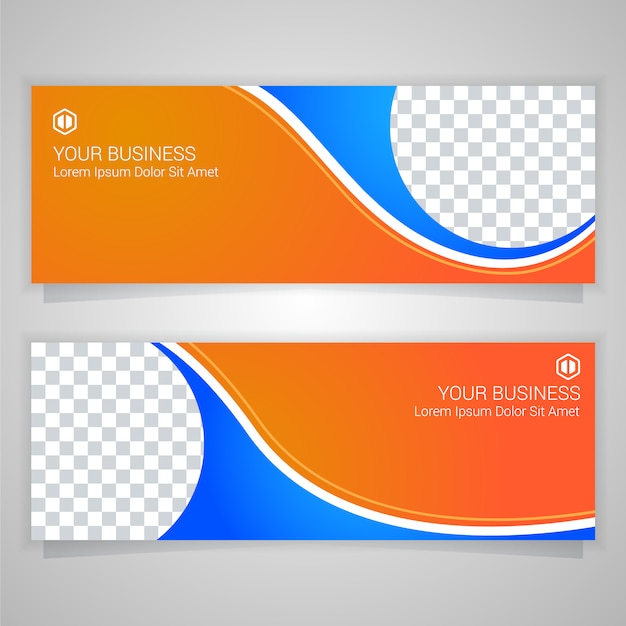 Free vector orange business banner templante