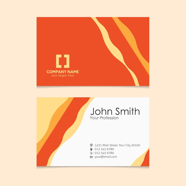 Free vector orange business card design