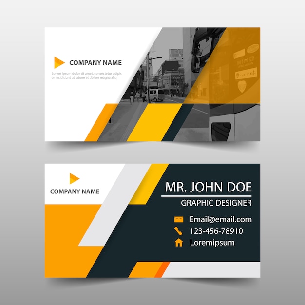 Orange business card template design