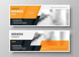 Free vector orange business facebook cover or header set of two